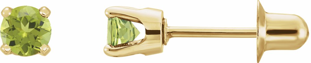 14K Yellow Gold Natural Peridot Earrings