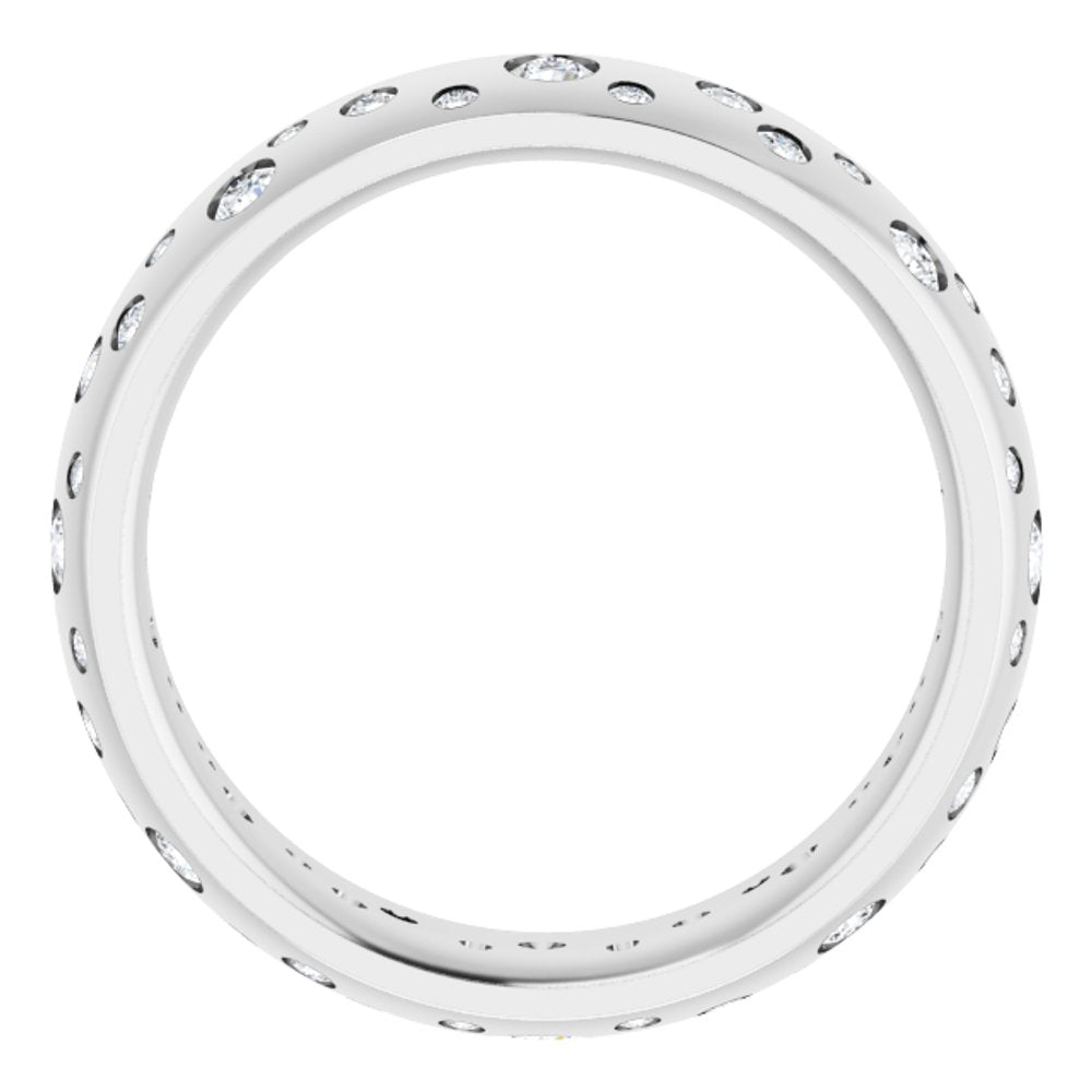 14K White Gold 3/8 CTW Natural Diamond Band Size 6