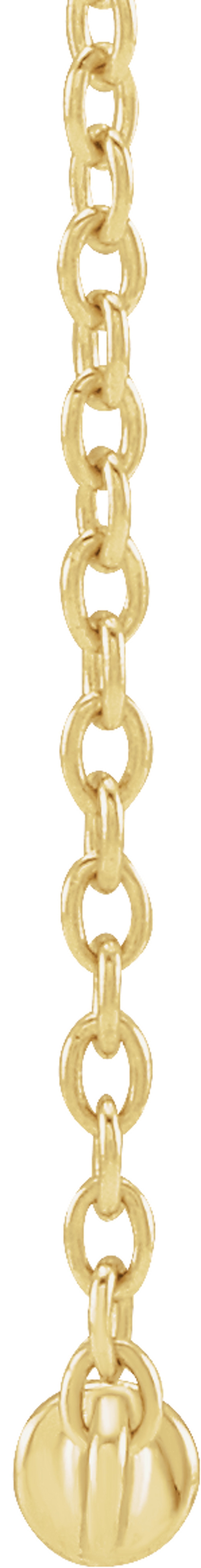 14K Yellow Gold Cultured White Freshwater Pearl Bar 18" Necklace