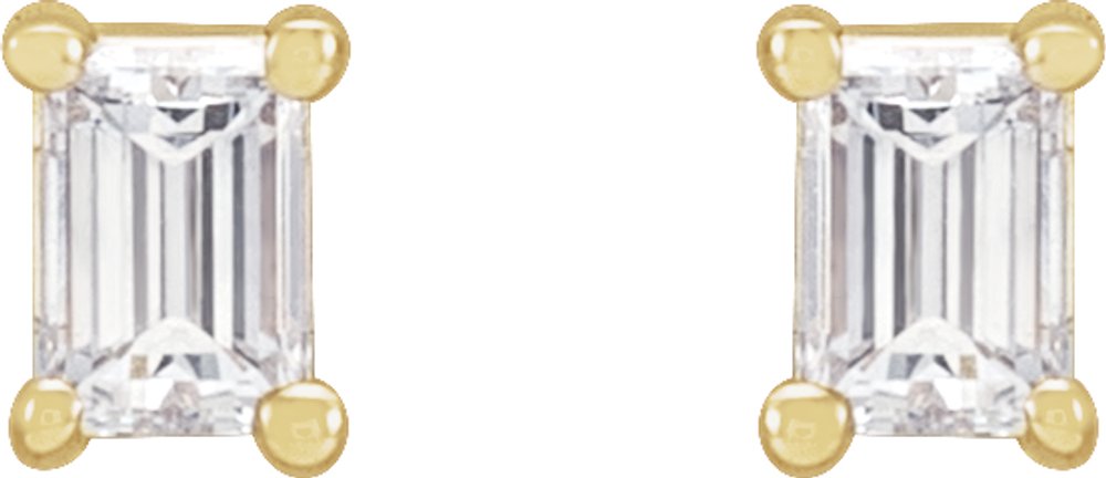 14K Yellow .08 CTW Natural Diamond Stud Earrings