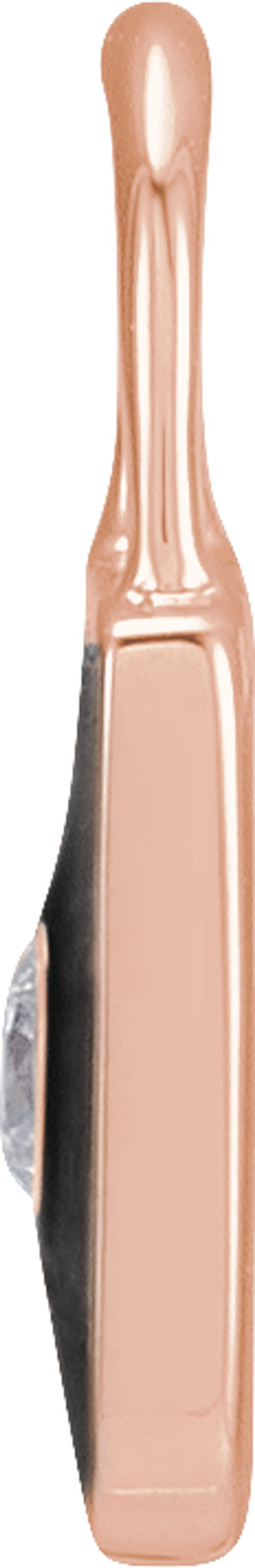 14K Rose Gold .035 CT Natural Diamond & Black Enamel Lock Charm/Pendant
