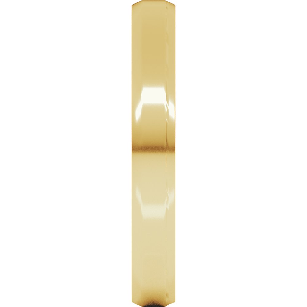 14K Yellow Gold 3 mm Beveled-Edge Comfort-Fit Flat Band Size 10