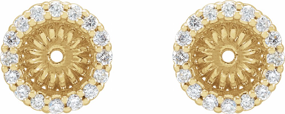 14K Yellow Gold 1/6 CTW Natural Diamond Earring Jackets with 5.1 mm ID
