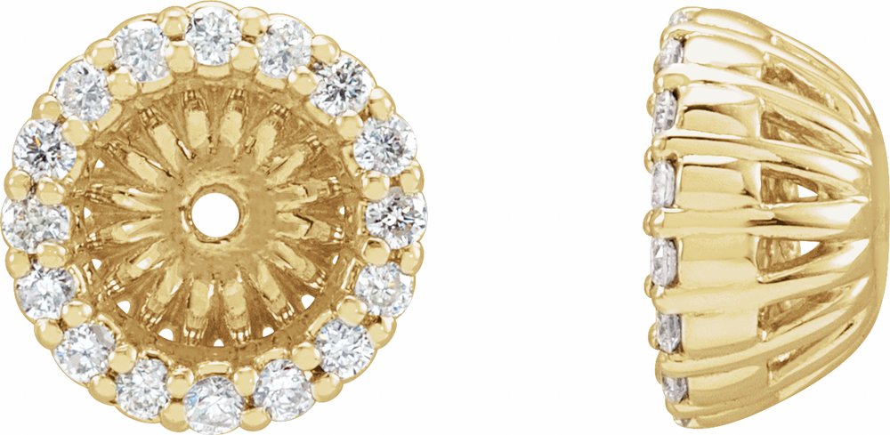 14K Yellow Gold 1/6 CTW Natural Diamond Earring Jackets with 5.1 mm ID
