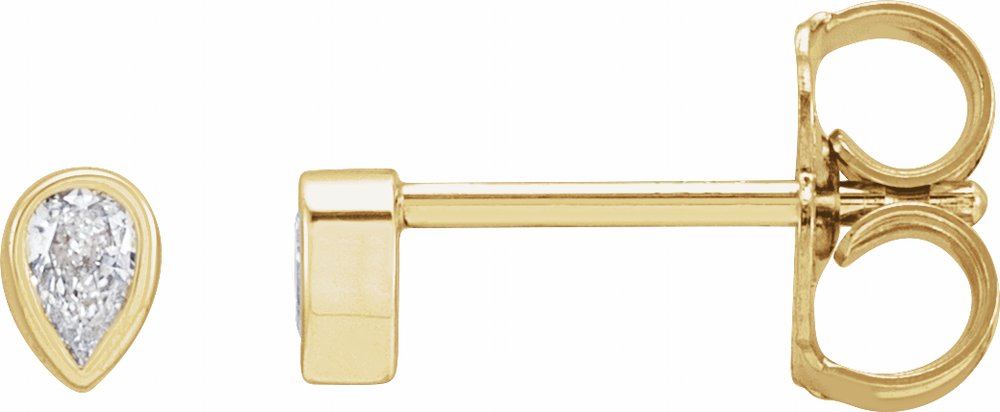 14K Yellow 1/10 CTW Natural Diamond Bezel-Set Earrings