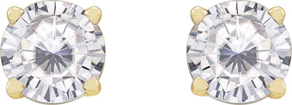14K Yellow 5 mm Stuller Lab-Grown Moissanite Stud Earrings
