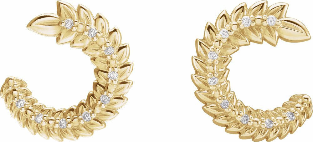 14K Yellow Gold .07 CTW Natural Diamond Front-Back Hoop Earrings
