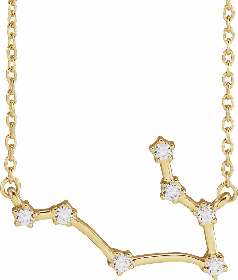 14K Yellow Gold 1/6 CTW Natural Diamond Gemini 16-18" Necklace