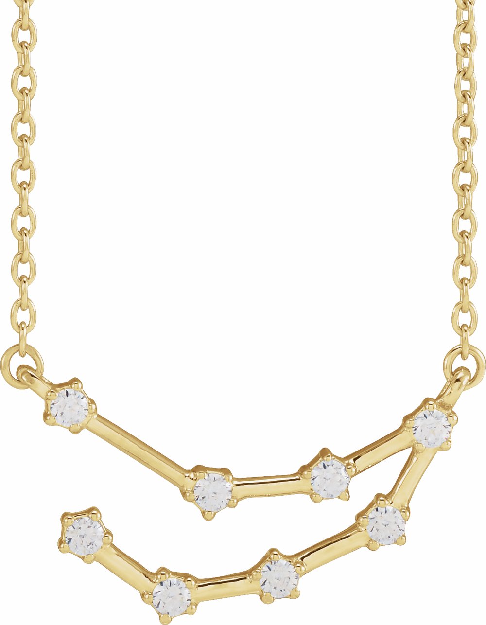 14K Yellow Gold 1/6 CTW Natural Diamond Capricorn 16-18" Necklace