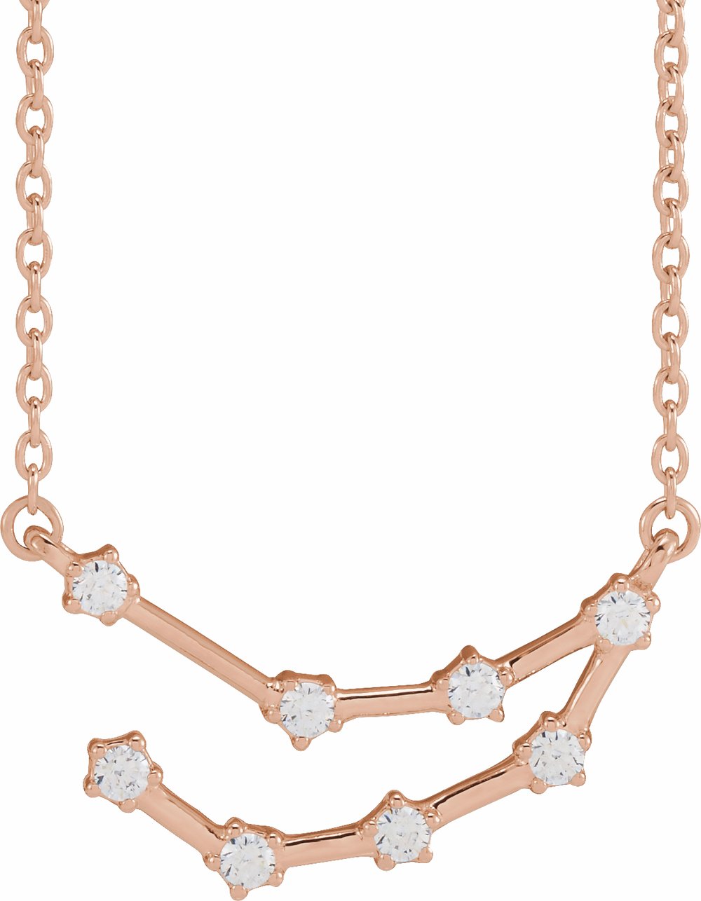 14K Rose Gold 1/6 CTW Natural Diamond Capricorn 16-18" Necklace