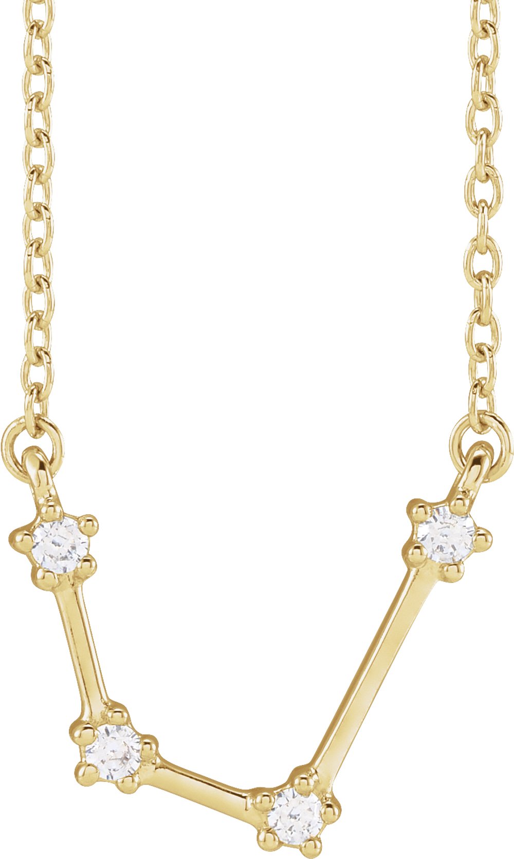14K Yellow Gold 1/10 CTW Natural Diamond Aquarius 16-18" Necklace