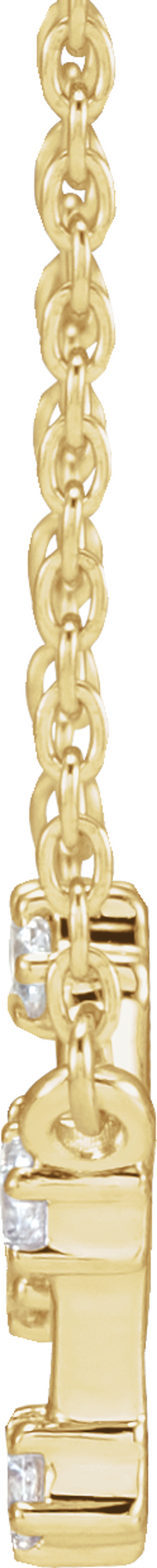 14K Yellow Gold 1/6 CTW Natural Diamond Virgo 16-18" Necklace