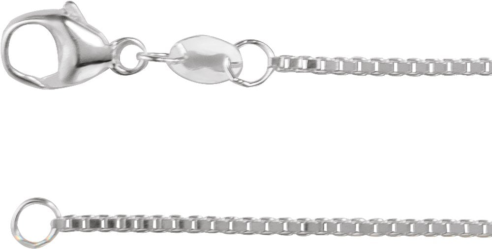 Sterling Silver 1 mm Diamond-Cut Box 18" Chain
