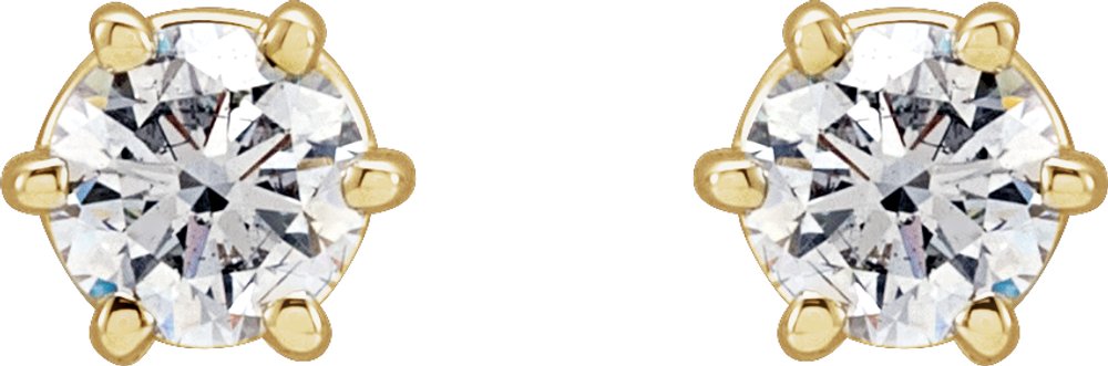 14K Yellow Gold 1/2 CTW Natural Diamond Stud Earrings