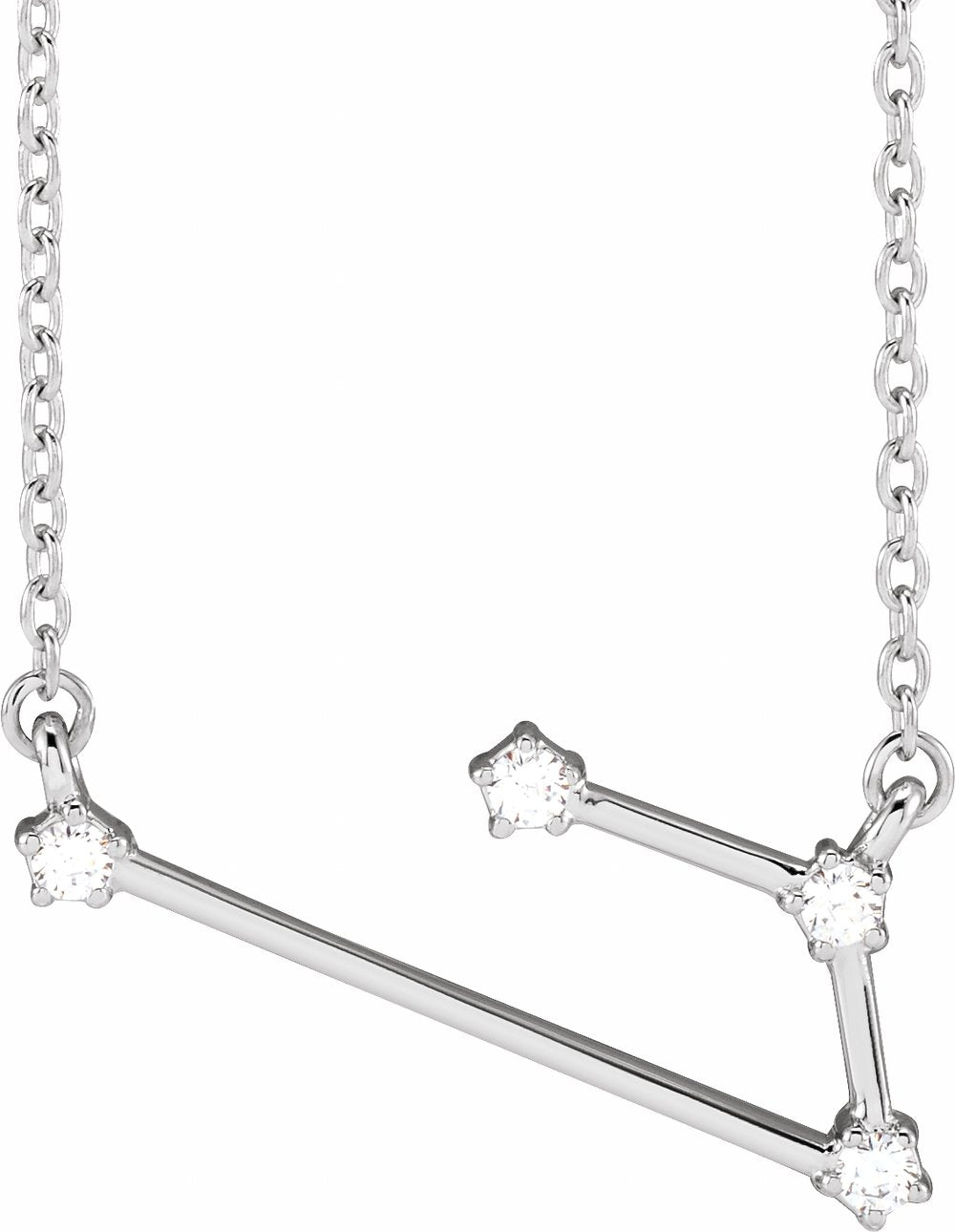 14K White Gold .08 CTW Natural Diamond Aries 16-18" Necklace