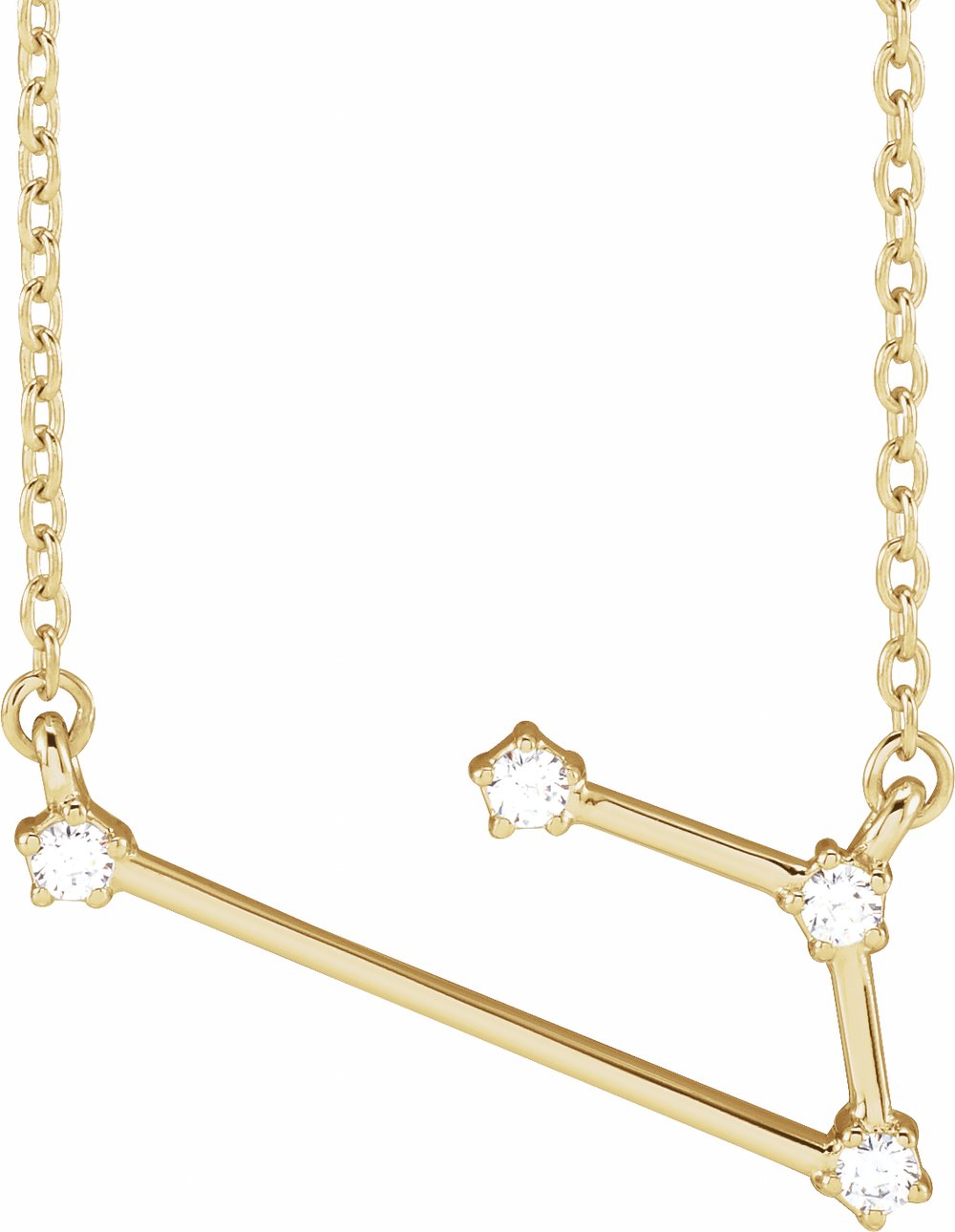 14K Yellow Gold .08 CTW Natural Diamond Aries 16-18" Necklace