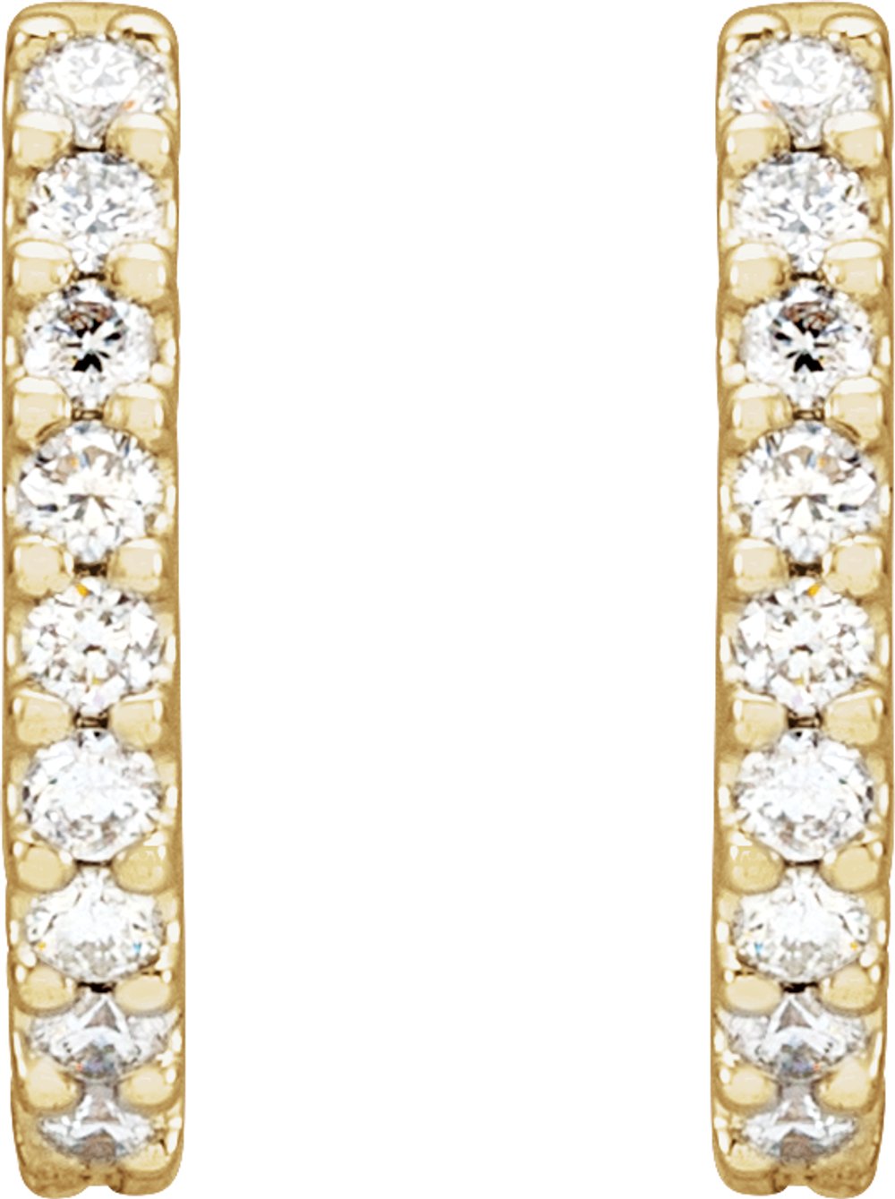 14K Yellow 1/3 CTW Natural Diamond 12.6 mm Hoop Earrings