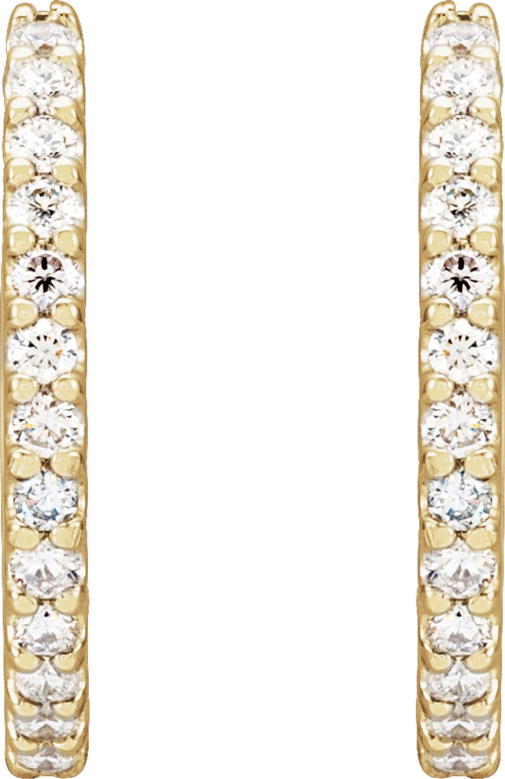 14K Yellow 1/2 CTW Natural Diamond 16 mm Hoop Earrings