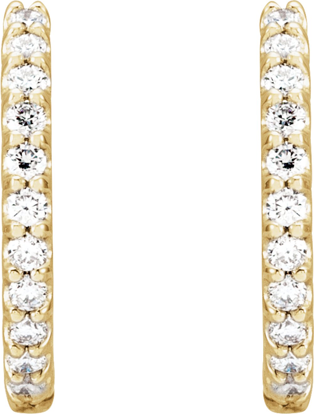 14K Yellow Gold 3/8 CTW Natural Diamond 13.64 mm Hoop Earrings