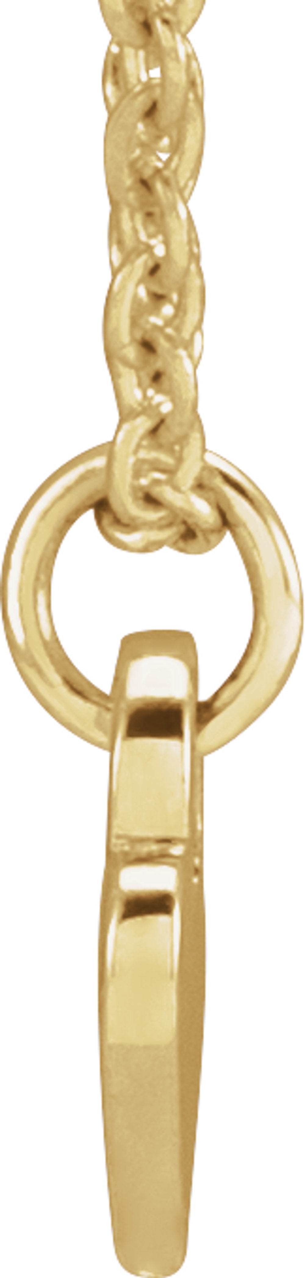 14K Yellow Gold Engravable Heart 16-18" Necklace