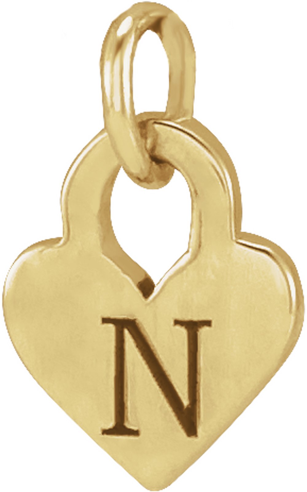 14K Yellow Gold 7.9x4.9 mm Engravable Heart Pendant