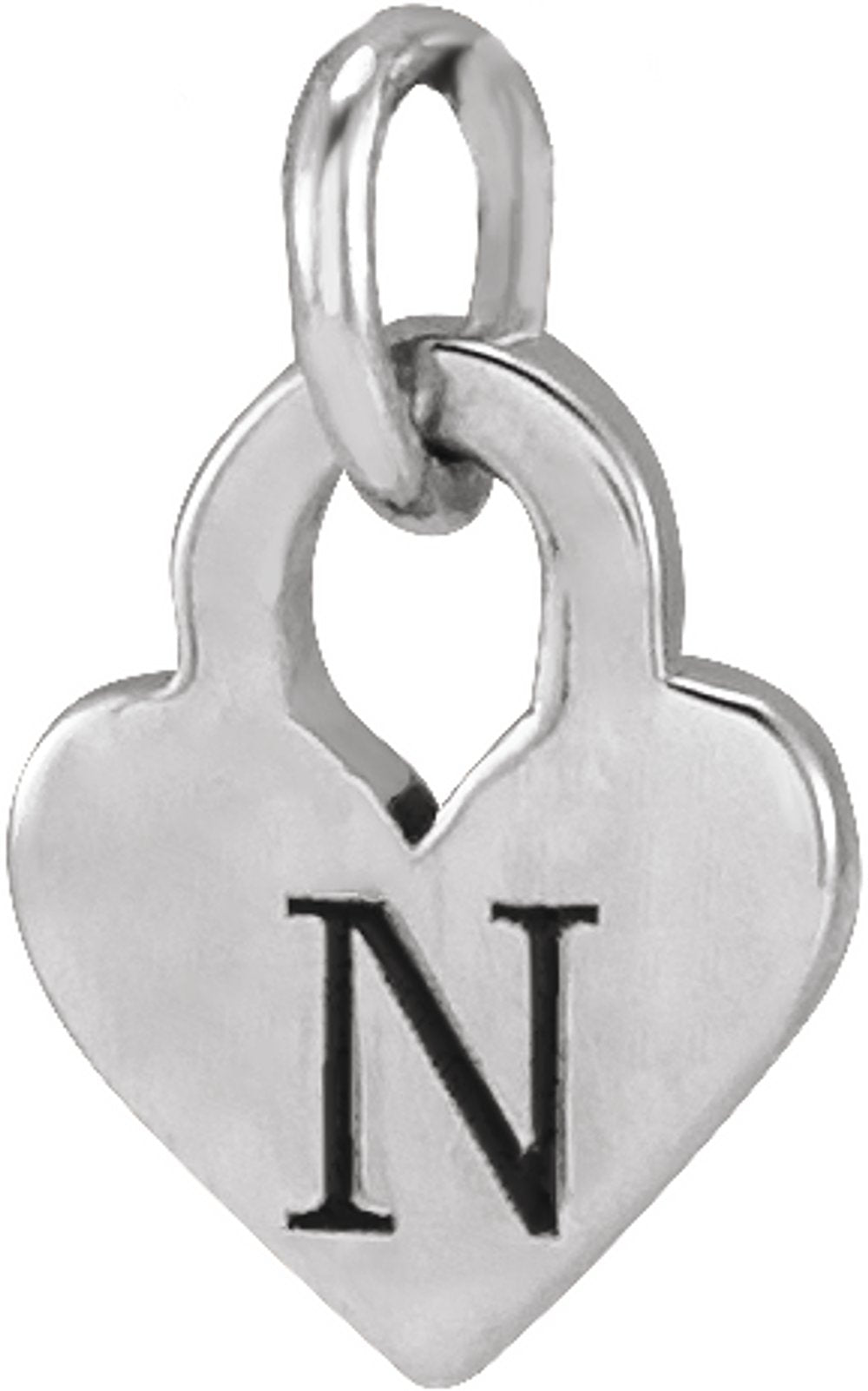 14K White 7.9x4.9 mm Engravable Heart Pendant