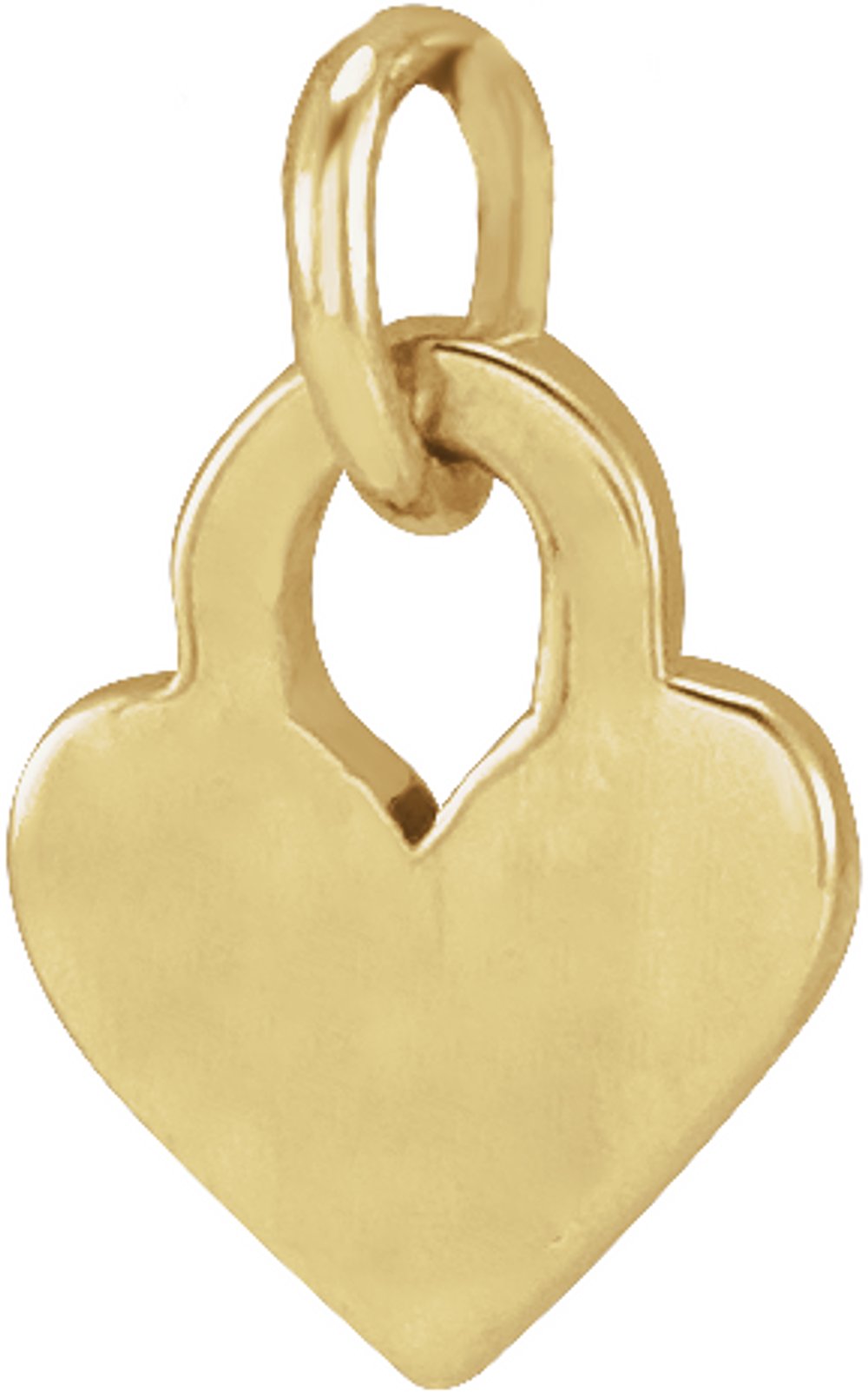 14K Yellow Gold 7.9x4.9 mm Engravable Heart Pendant