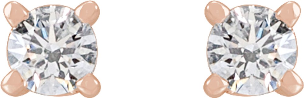 14K Rose 1/8 CTW Natural Diamond Stud Earrings