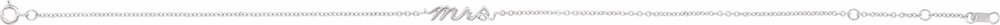 14K White Gold Script Mrs 6 1/2-7 1/2" Bracelet