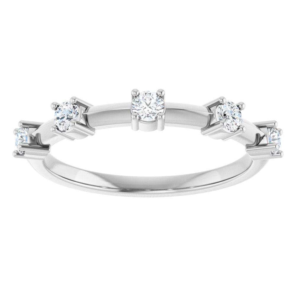 14K White 1/3 CTW Natural Diamond Knife-Edge Anniversary Band