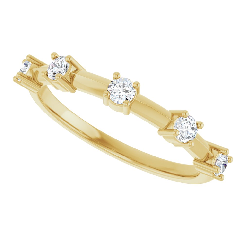 14K Yellow 1/3 CTW Natural Diamond Knife-Edge Anniversary Band