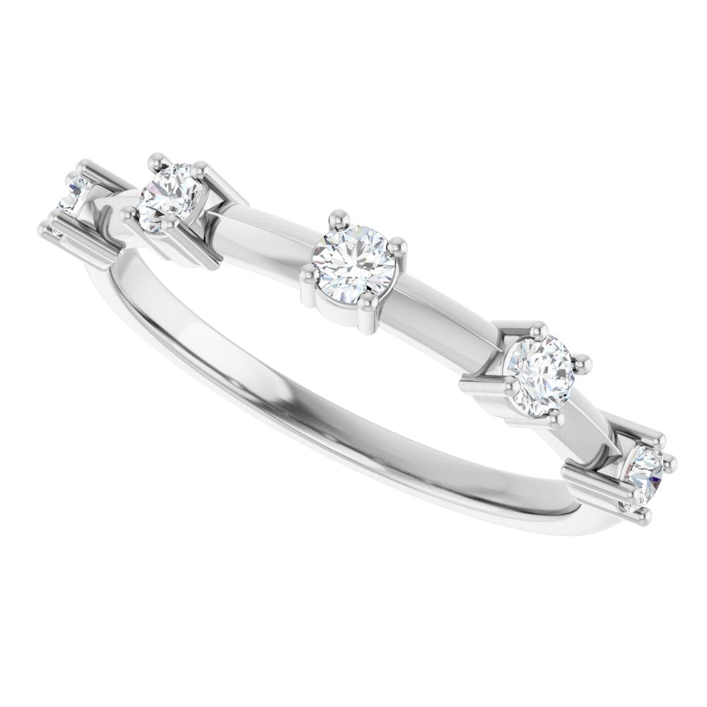 14K White Gold 1/3 CTW Natural Diamond Knife-Edge Anniversary Band