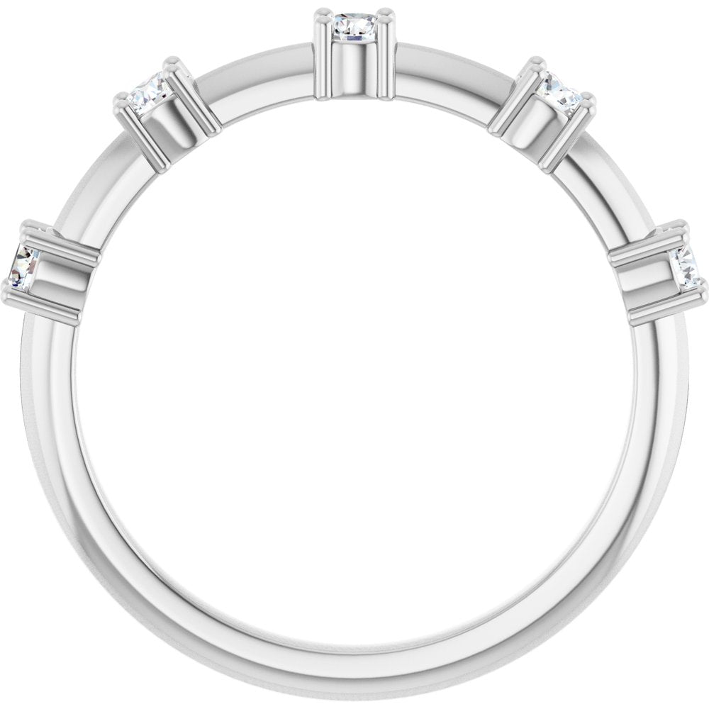 14K White 1/3 CTW Natural Diamond Knife-Edge Anniversary Band