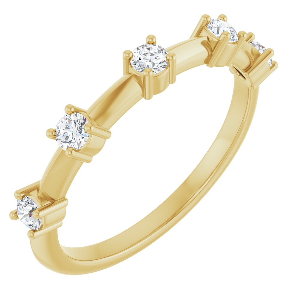 14K Yellow 1/3 CTW Natural Diamond Knife-Edge Anniversary Band