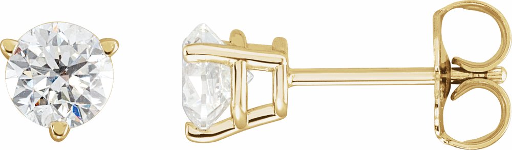 14K Yellow 3/4 CTW Natural Diamond Earrings