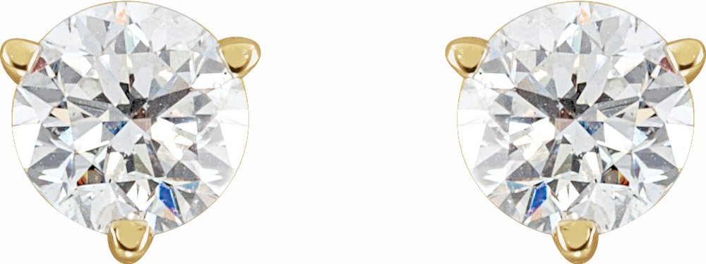 14K Yellow 3/4 CTW Natural Diamond Earrings