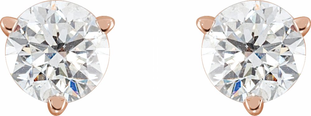 14K Rose 3/4 CTW Lab-Grown Diamond Earrings