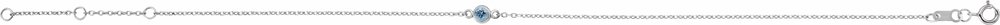 14K White Gold Natural Aquamarine Bezel-Set Solitaire 6 1/2-7 1/2" Bracelet