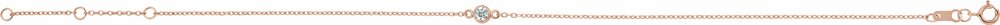14K Rose Gold 1/10 CT Natural Diamond 6 1/2-7 1/2" Bracelet