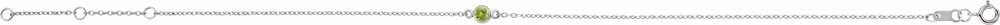 14K White Gold Natural Peridot Bezel-Set Solitaire 6 1/2-7 1/2" Bracelet