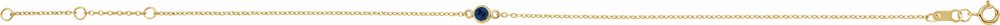 14K Yellow Gold Lab-Grown Blue Sapphire Bezel-Set Solitaire 6 1/2-7 1/2" Bracelet