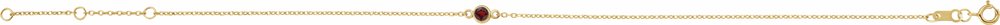 14K Yellow Gold Natural Mozambique Garnet Bezel-Set Solitaire 6 1/2-7 1/2" Bracelet
