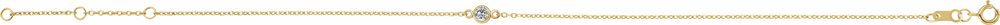 14K Yellow Gold Natural White Sapphire Bezel-Set Solitaire 6 1/2-7 1/2" Bracelet