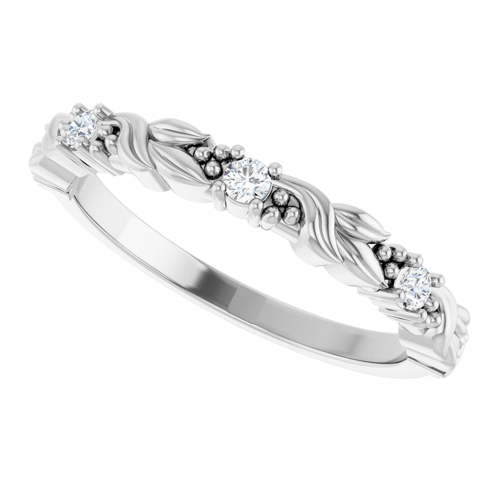 14K White Gold 1/10 CTW Natural Diamond Sculptural Anniversary Band