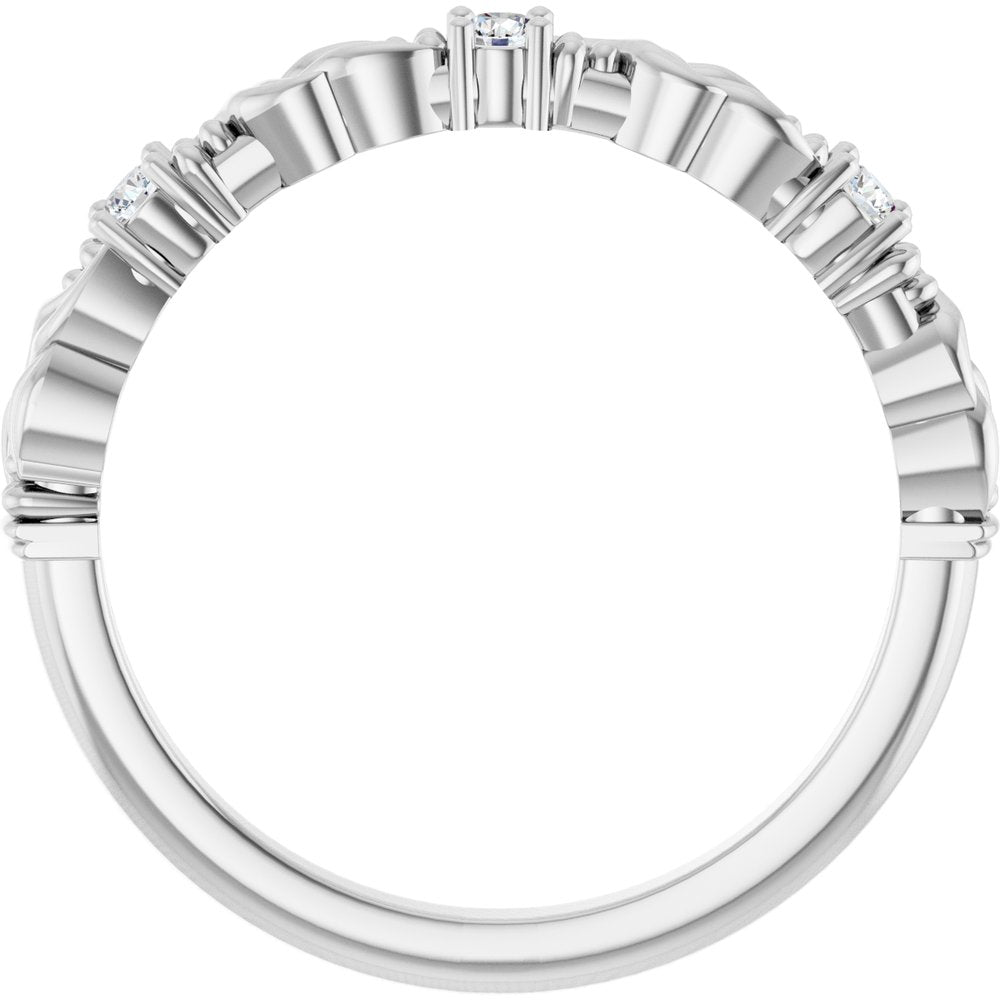 14K White Gold 1/10 CTW Natural Diamond Sculptural Anniversary Band