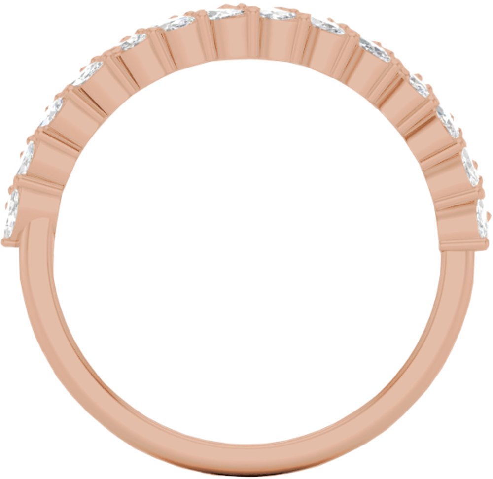 14K Rose 3/4 CTW Lab-Grown Diamond Double Row Anniversary Band