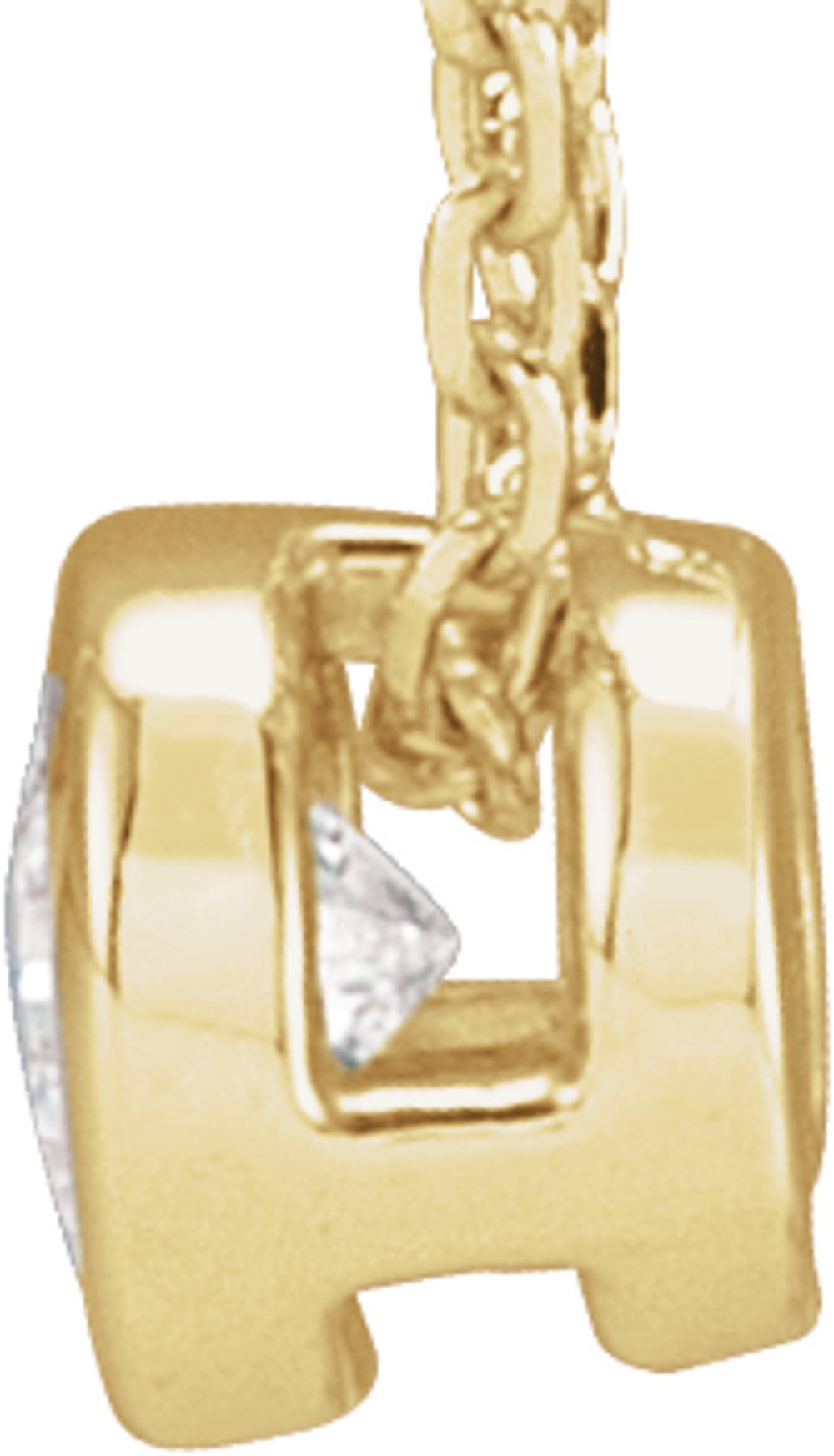 14K Yellow Gold 1/10 CT Lab-Grown Diamond Bezel-Set 16-18" Necklace