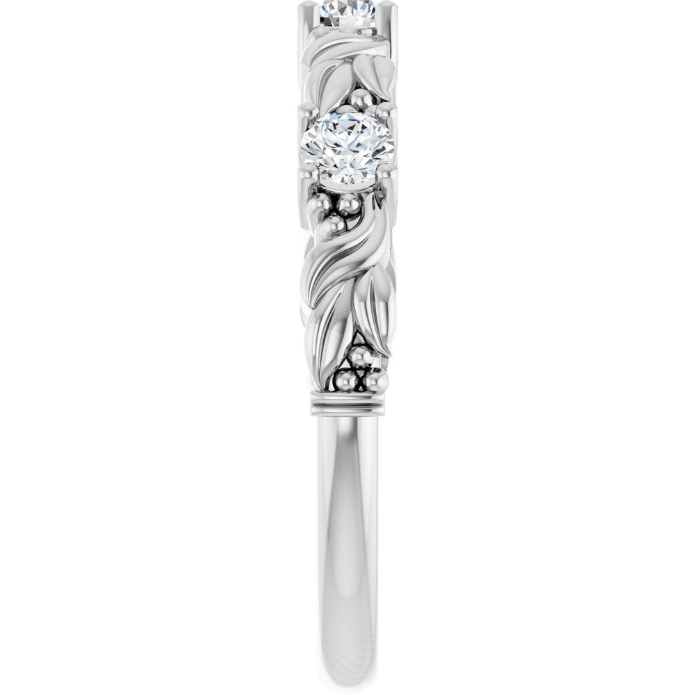 14K White Gold 1/4 CTW Natural Diamond Sculptural Anniversary Band