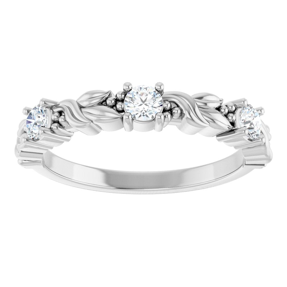 14K White Gold 1/4 CTW Natural Diamond Sculptural Anniversary Band