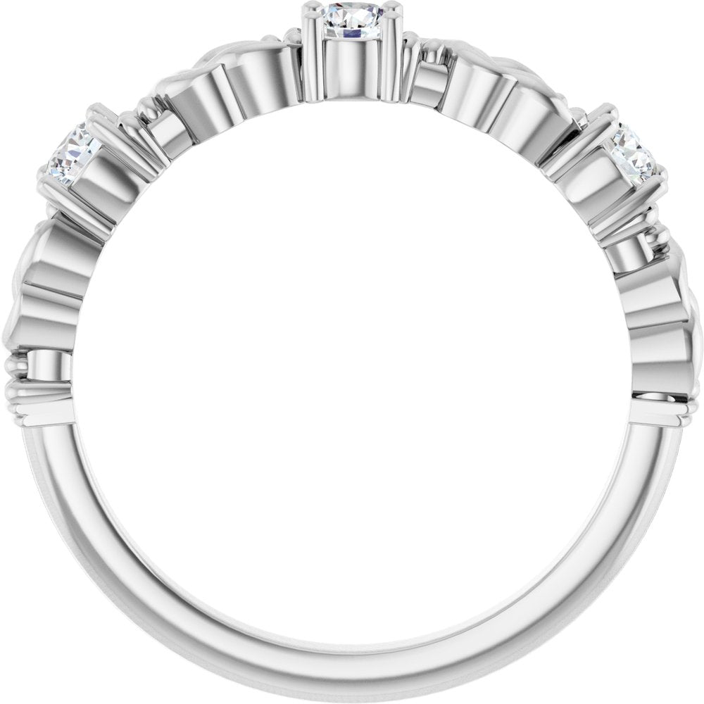 14K White Gold 1/4 CTW Natural Diamond Sculptural Anniversary Band
